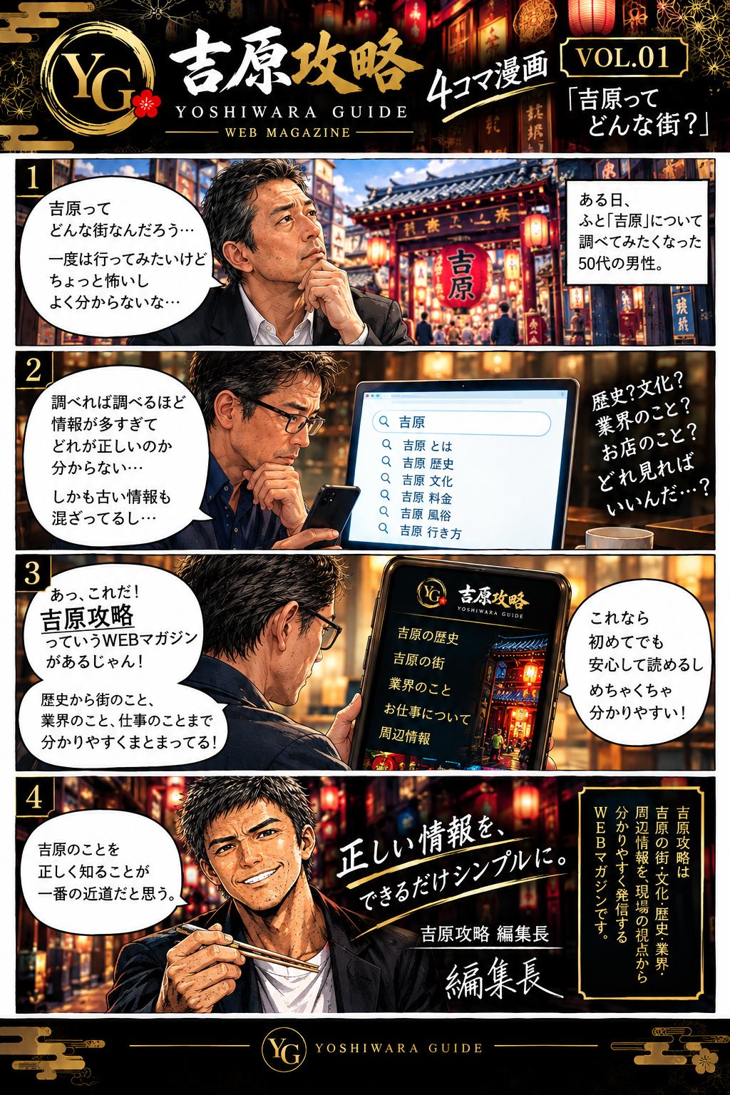 吉原攻略 4コマ漫画 VOL.01 吉原ってどんな街？