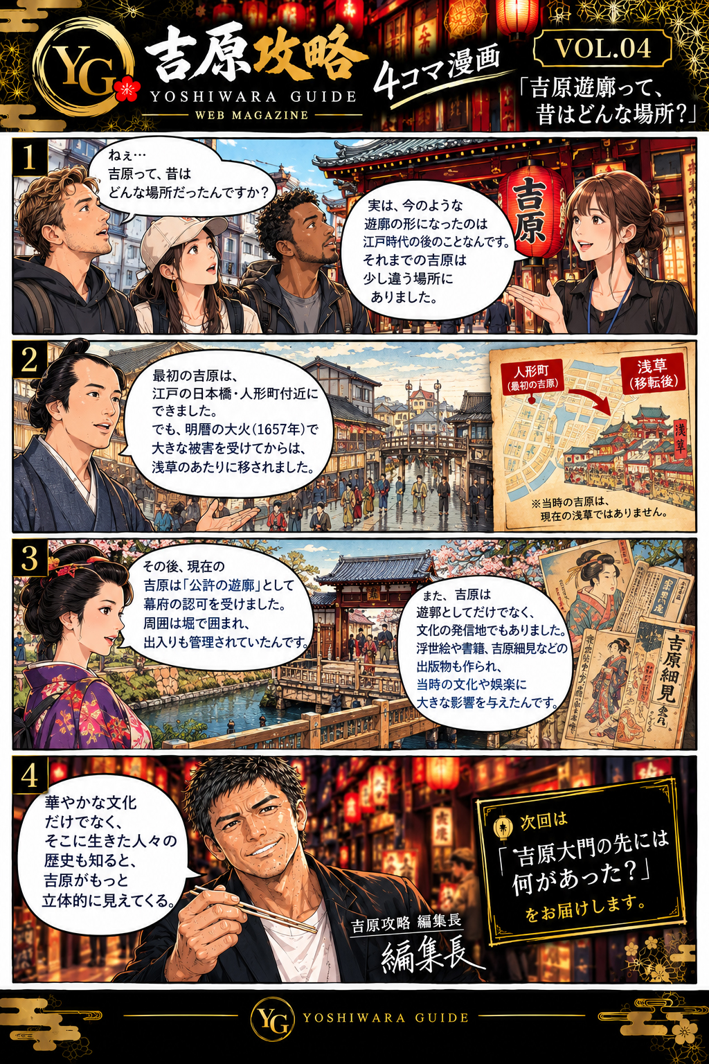 吉原攻略 4コマ漫画 VOL.04 吉原遊廓って、昔はどんな場所？